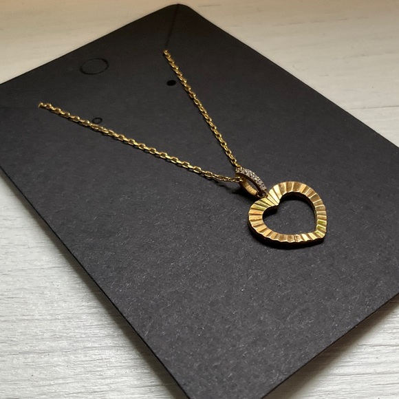 Gold Vermeil Heart Pendant Necklace - Picture 2 of 4